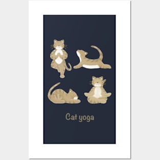 Cats doing yoga Posters and Art